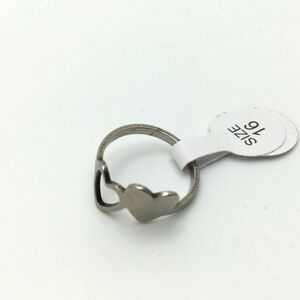 Stainless Steel Silver Ring Double Heart Design